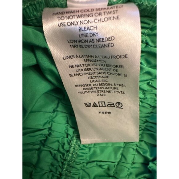 Maeve Anthropologie Green Smocked Ruffle Crop Top Size US 4 UK 8 - Picture 5 of 6